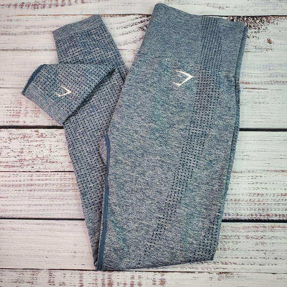 Gymshark Pants - Gymshark Vital Seamless Leggings Women's Blue High Rise Stretch Compression